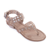 Suede Calfskin Thong Flat Sandals