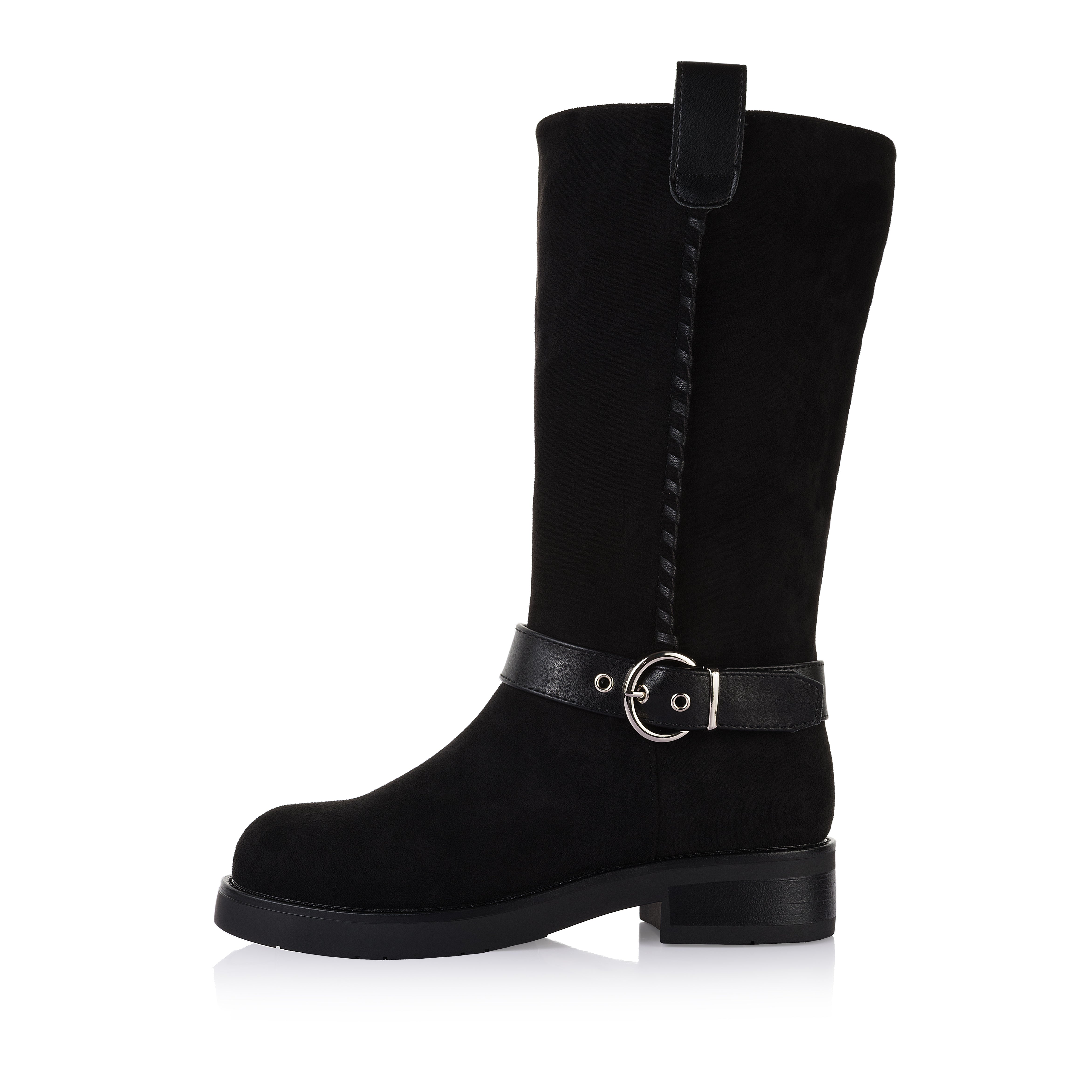 Woven Stitch Buckled Boot