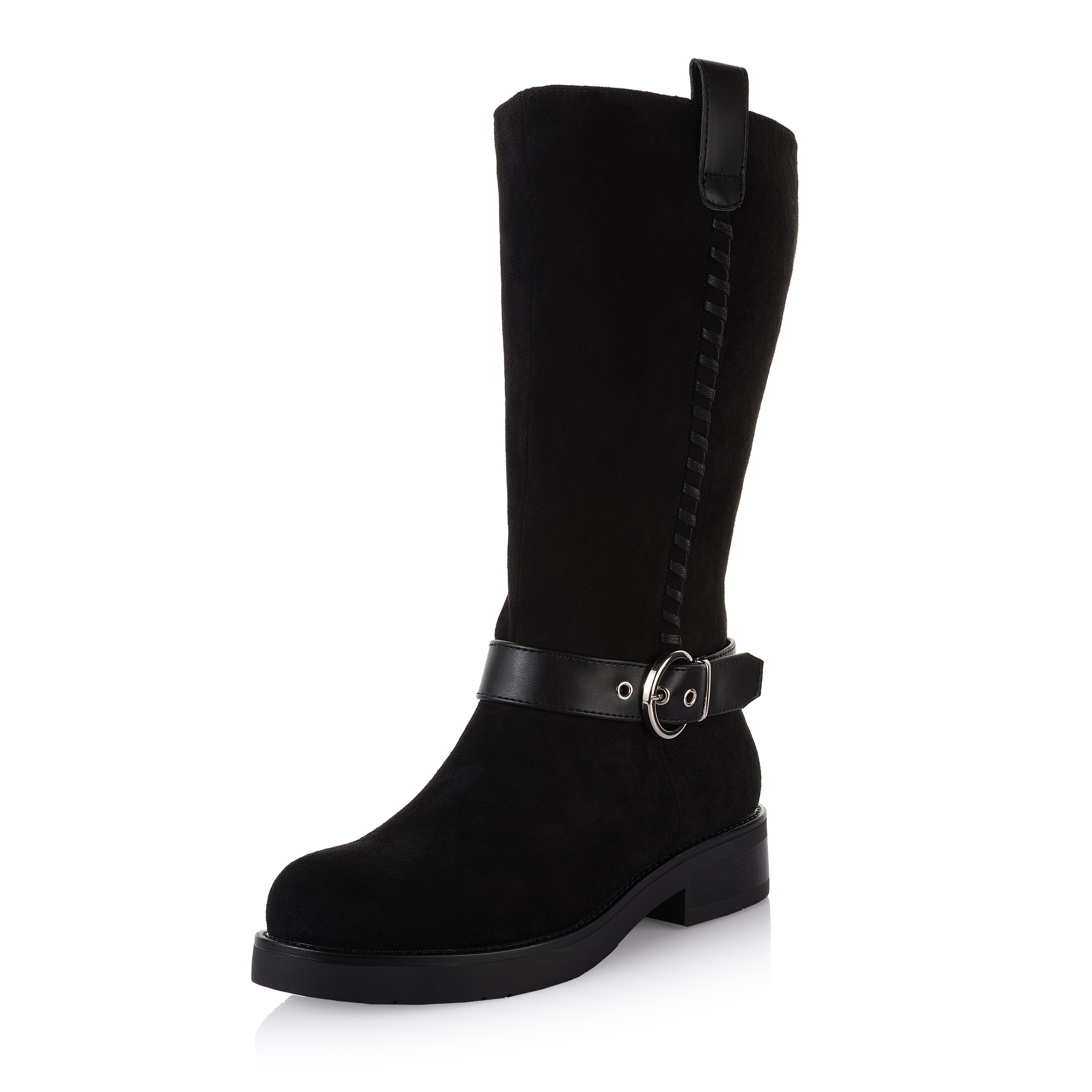 Woven Stitch Buckled Boot