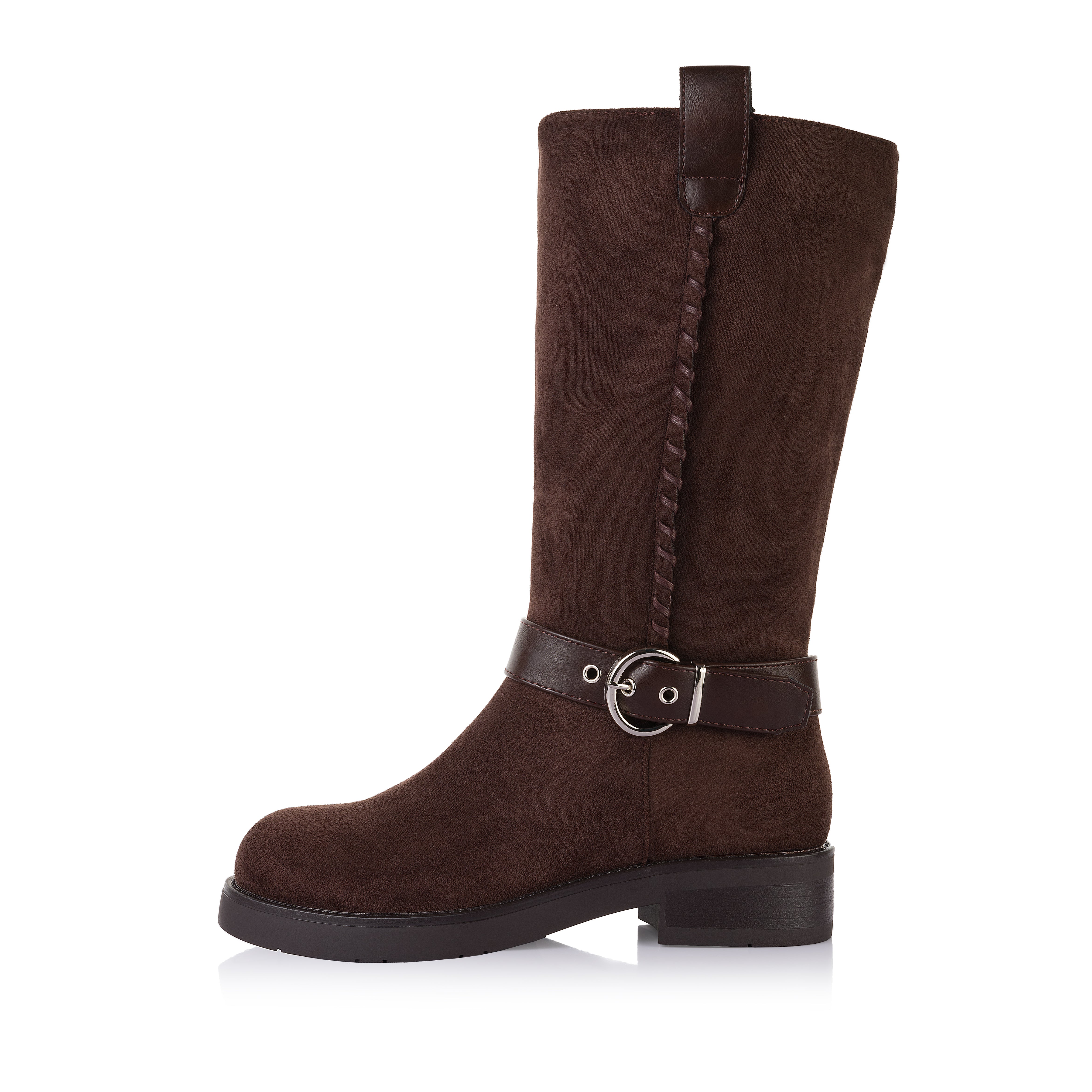 Woven Stitch Buckled Boot