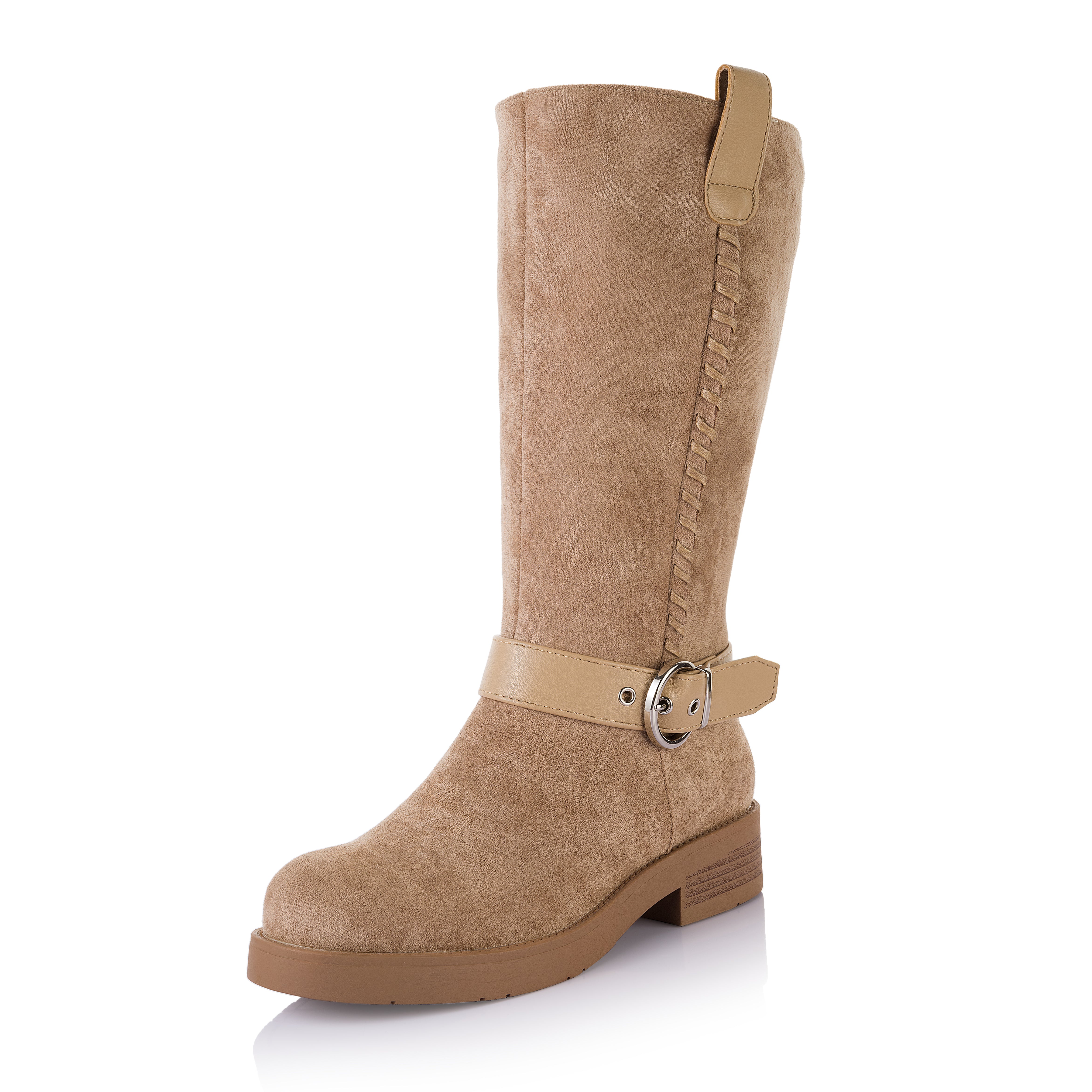 Woven Stitch Buckled Boot
