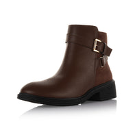 Suede Panel Buckle Boot