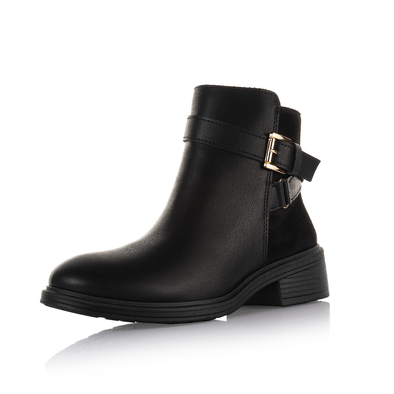 Suede Panel Buckle Boot