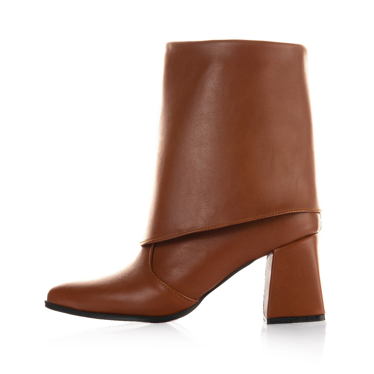 Faux Leather Fur Trimmed Boots