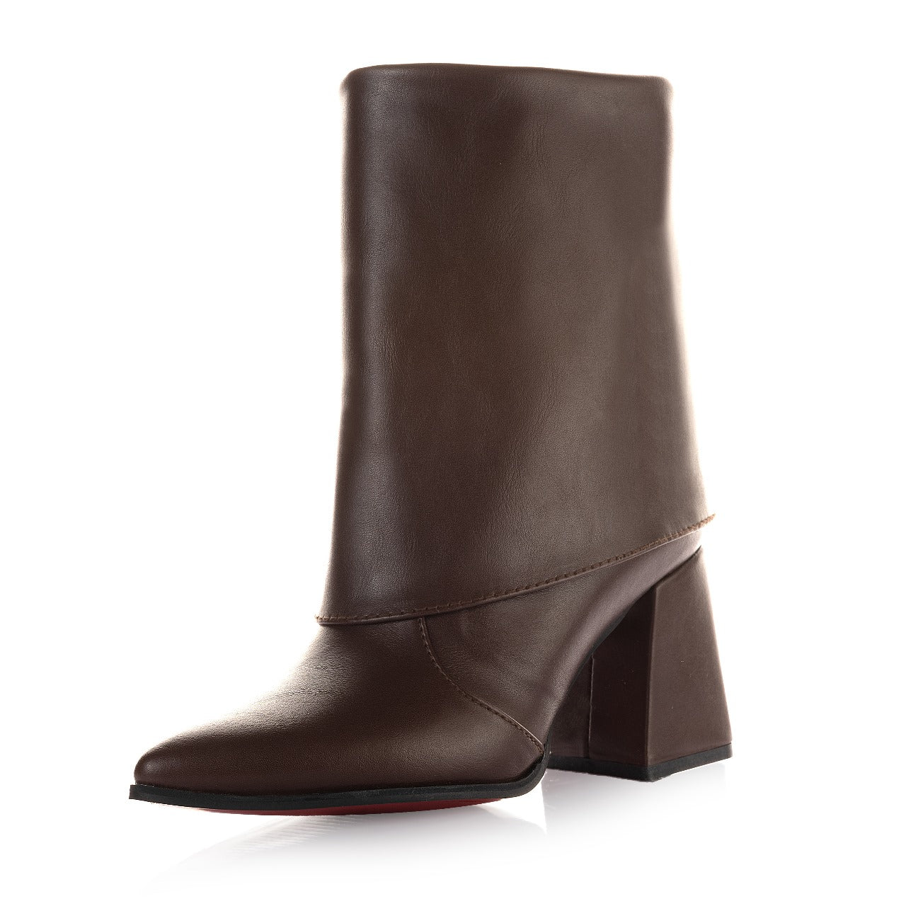 Faux Leather Fur Trimmed Boots