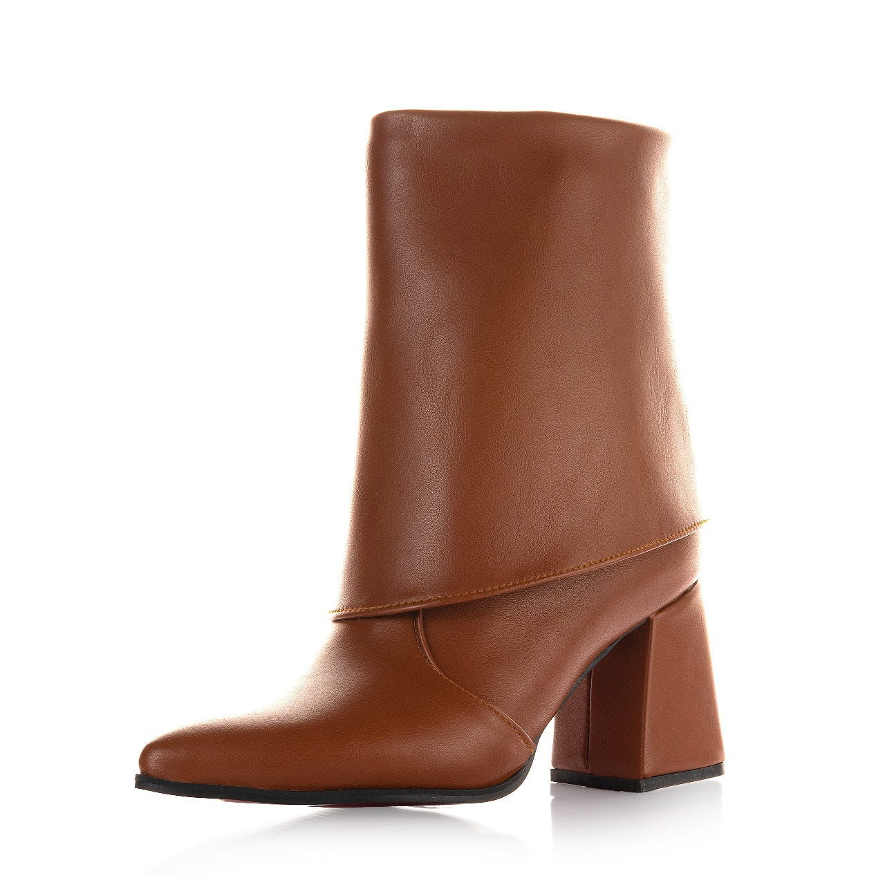 Faux Leather Fur Trimmed Boots