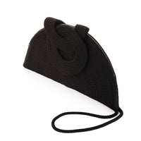 Knotted Handle Straw Clutch