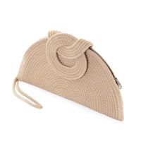 Knotted Handle Straw Clutch