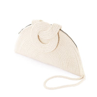 Knotted Handle Straw Clutch