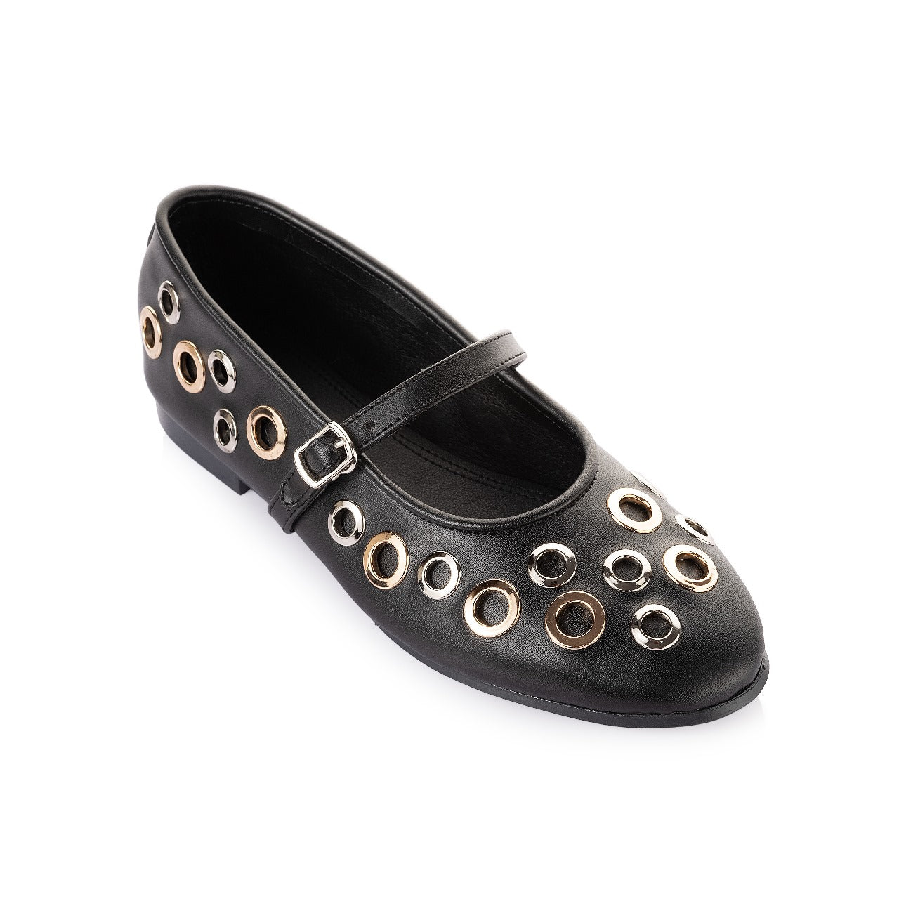 Studded Mary Jane suede Ballerina