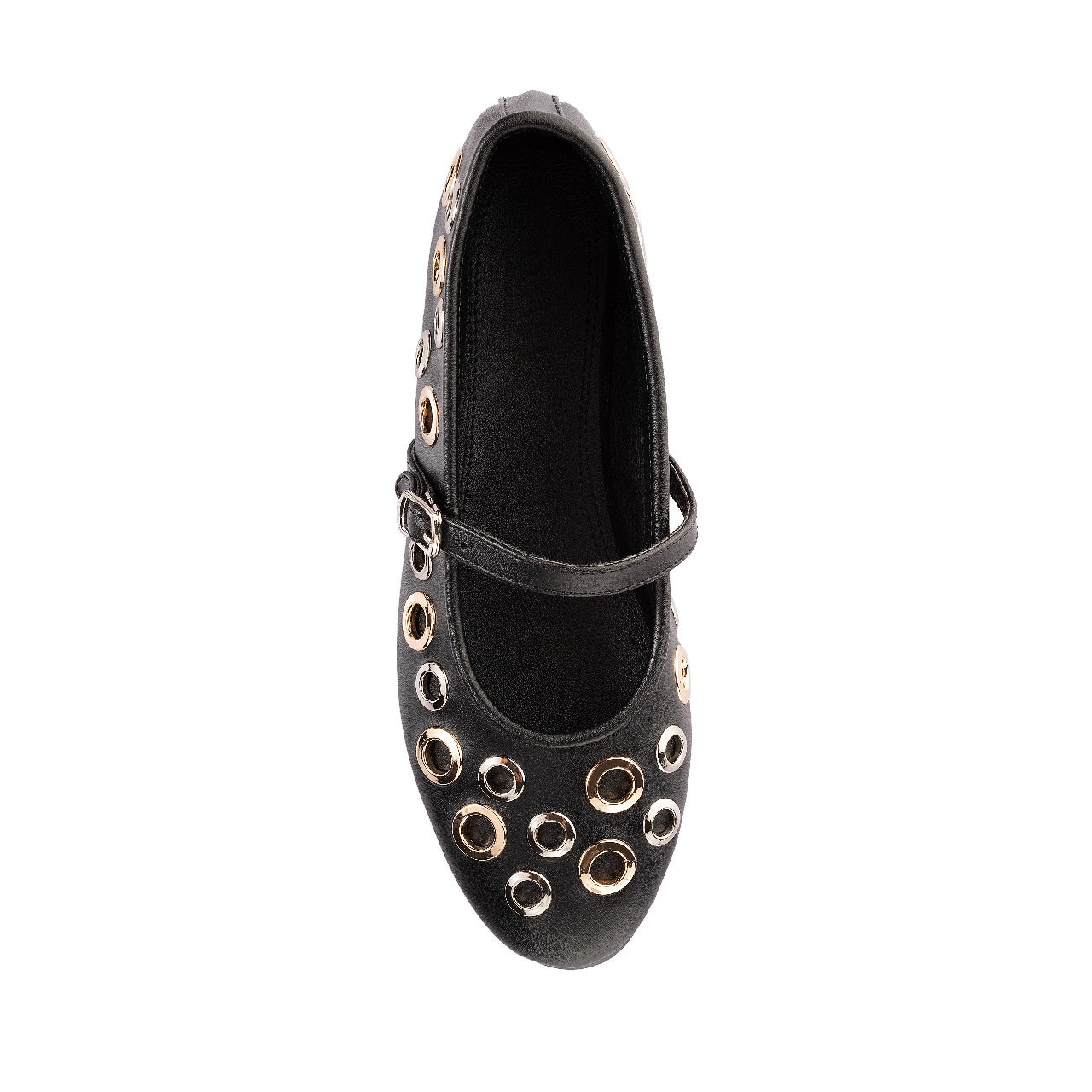 Studded Mary Jane suede Ballerina
