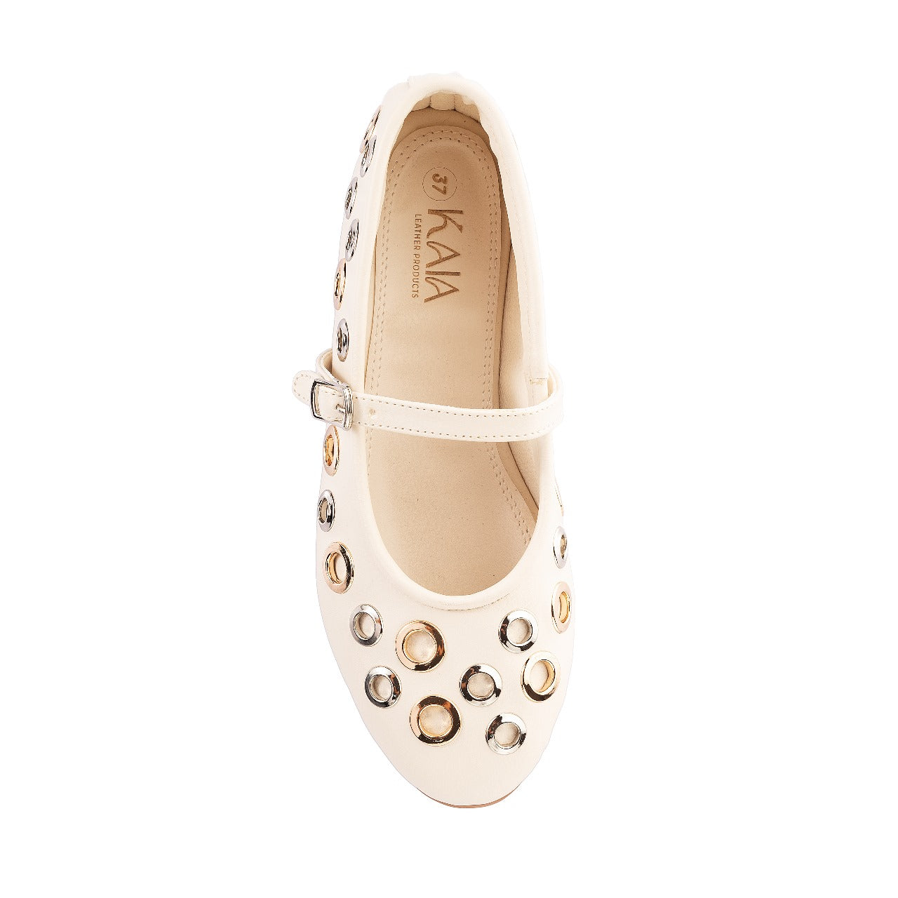 Studded Mary Jane suede Ballerina