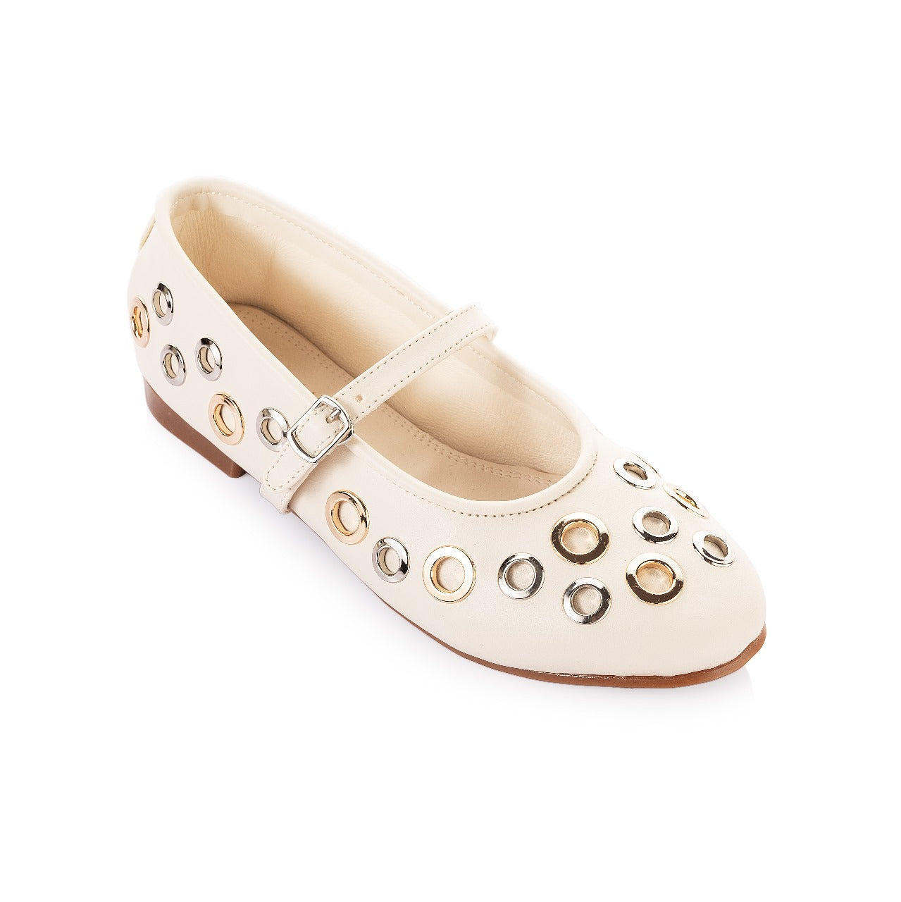 Studded Mary Jane suede Ballerina