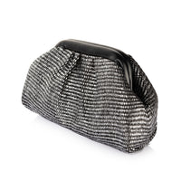 Gathered Tweed Clutch