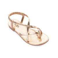 Metallic Ankle-Strap Sandals