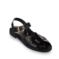 buckled cage flat sandals