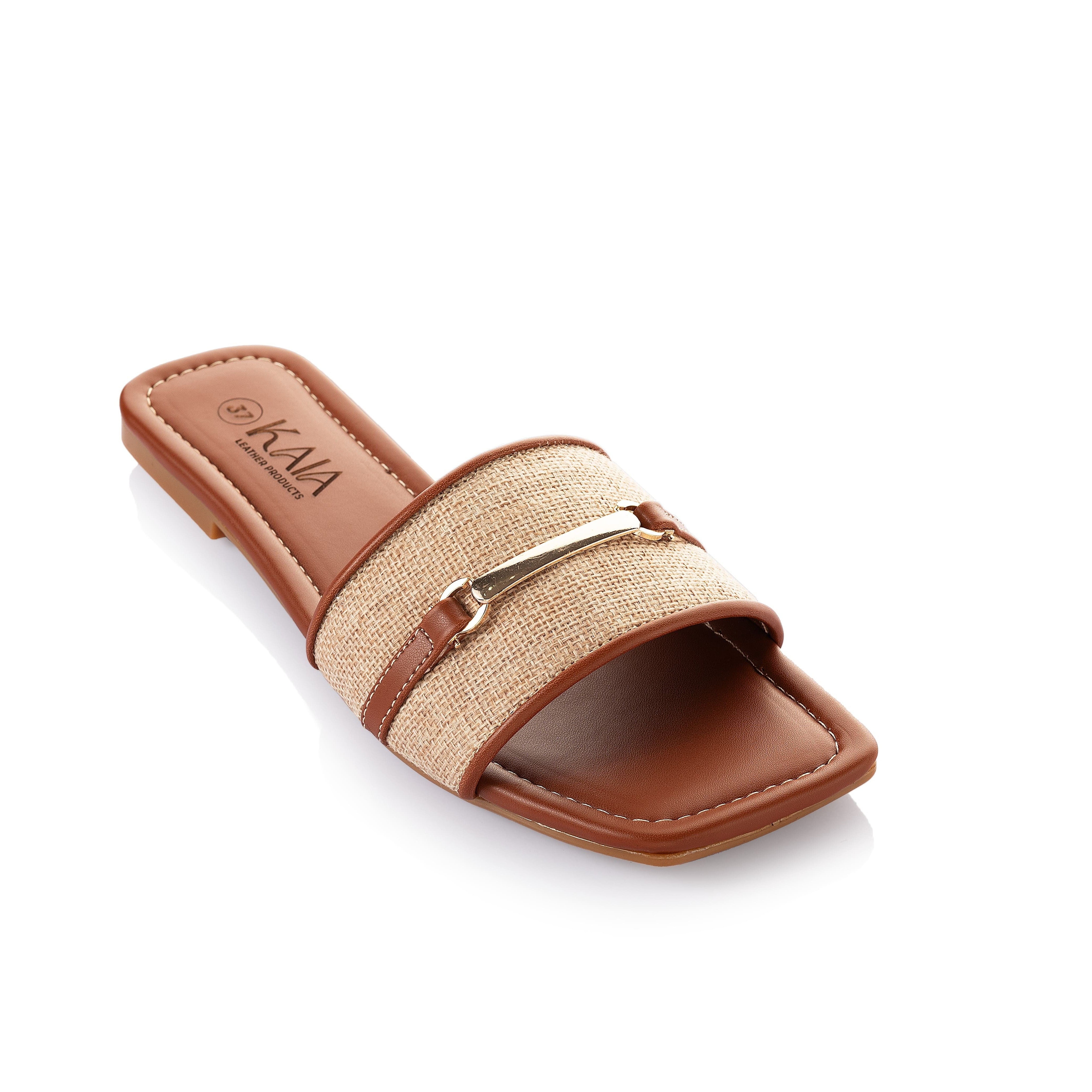 Rattan Leather Slipper