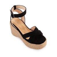 Cross-Strap Espadrille Wedges
