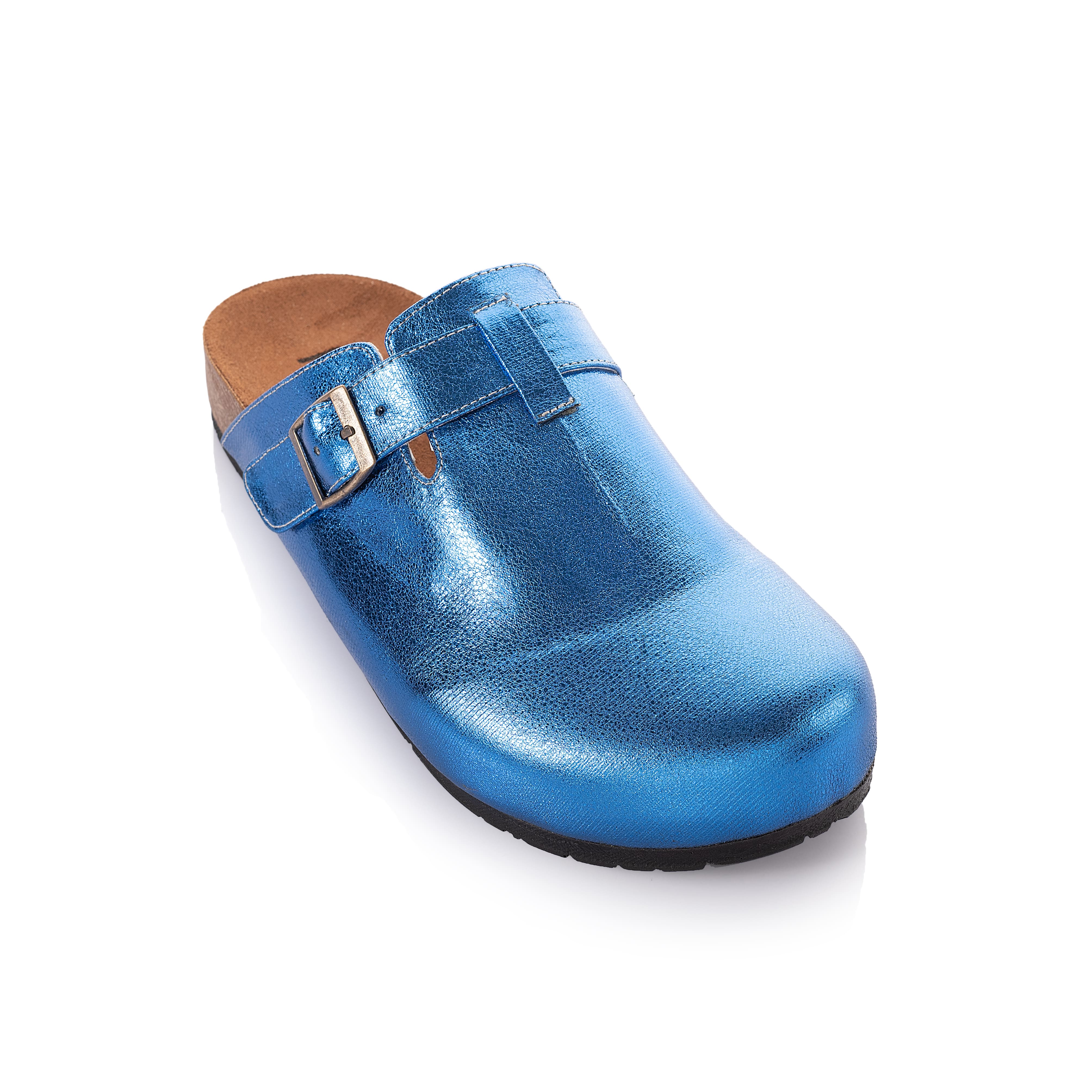 Metallic Belted Clogs