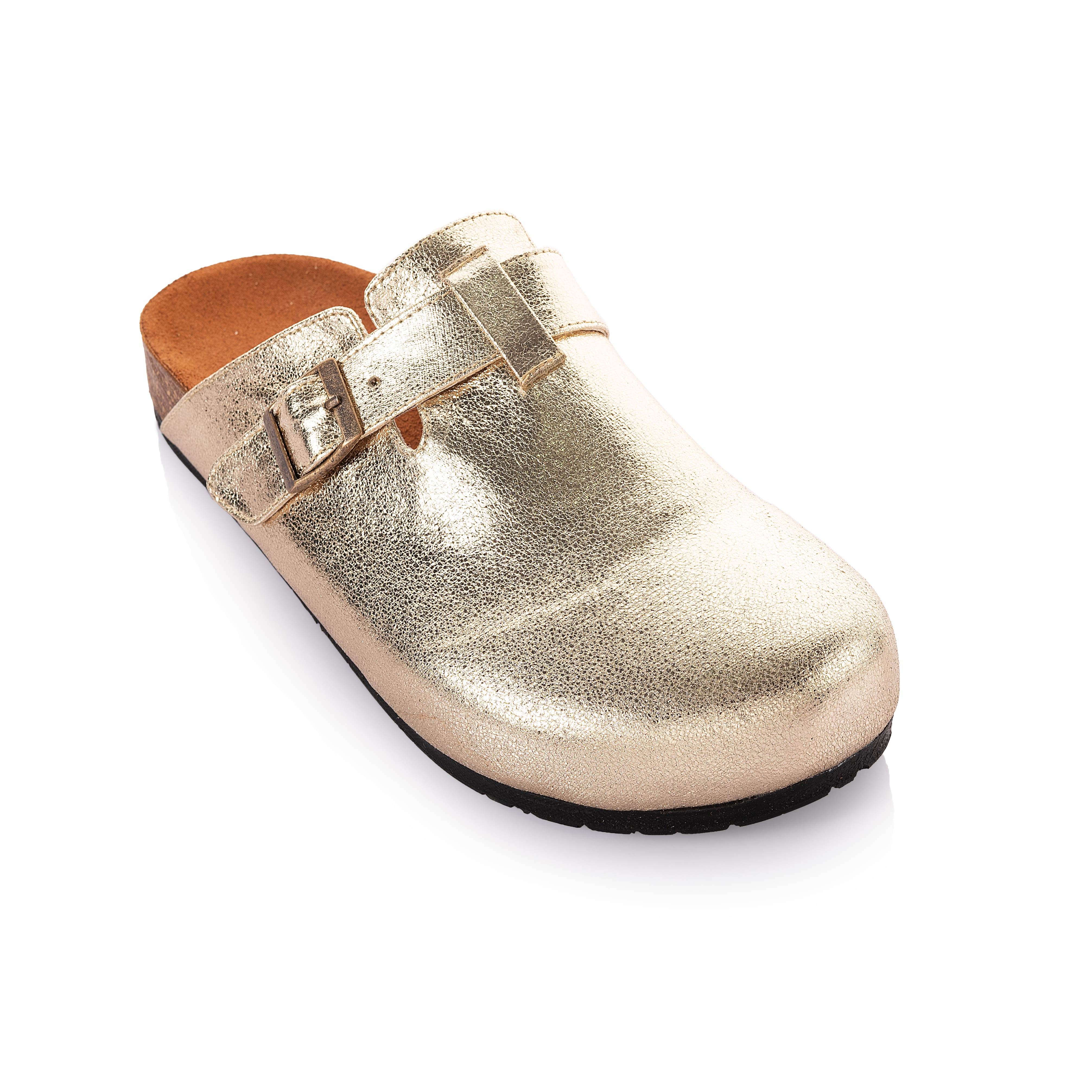 Metallic Belted Clogs
