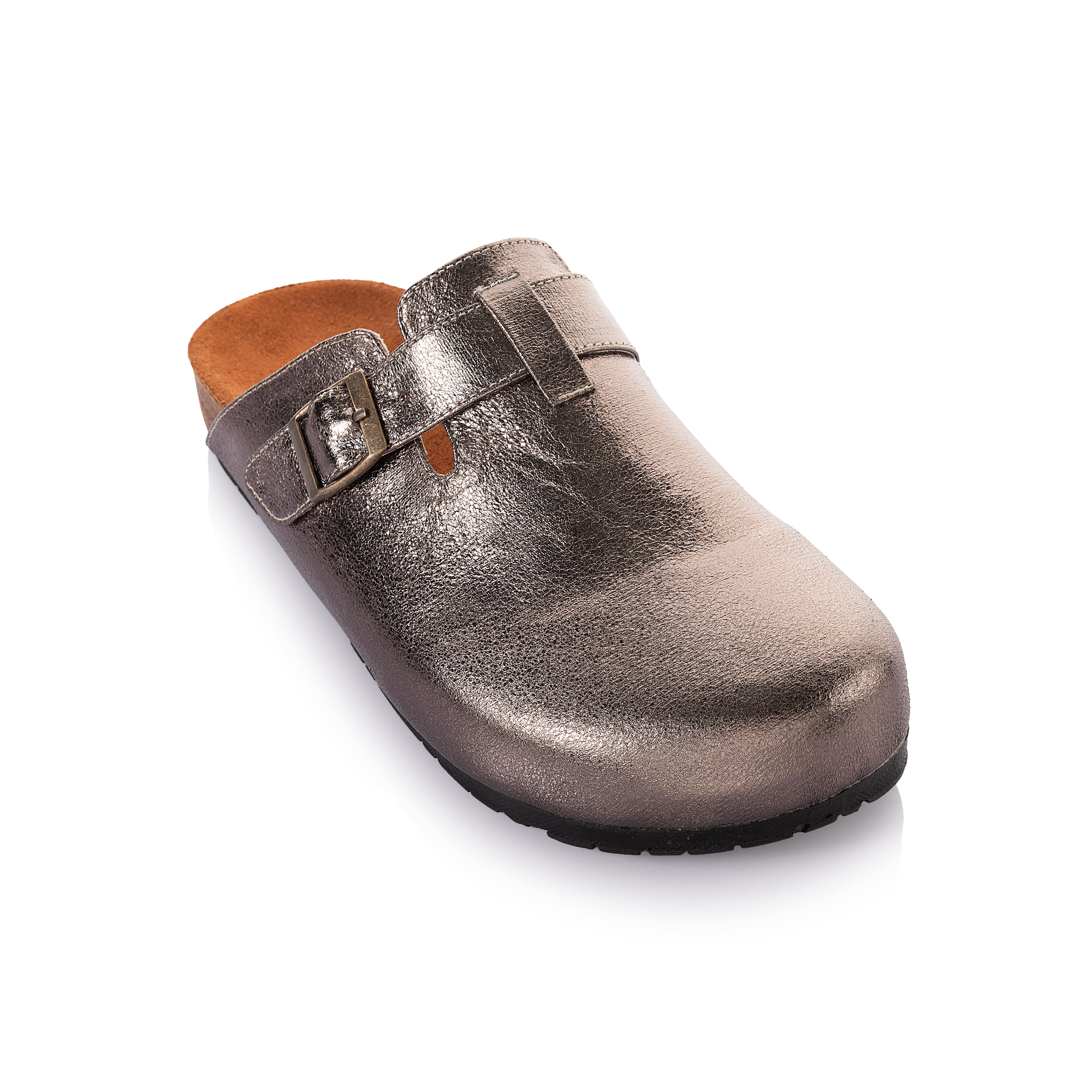 Metallic Belted Clogs