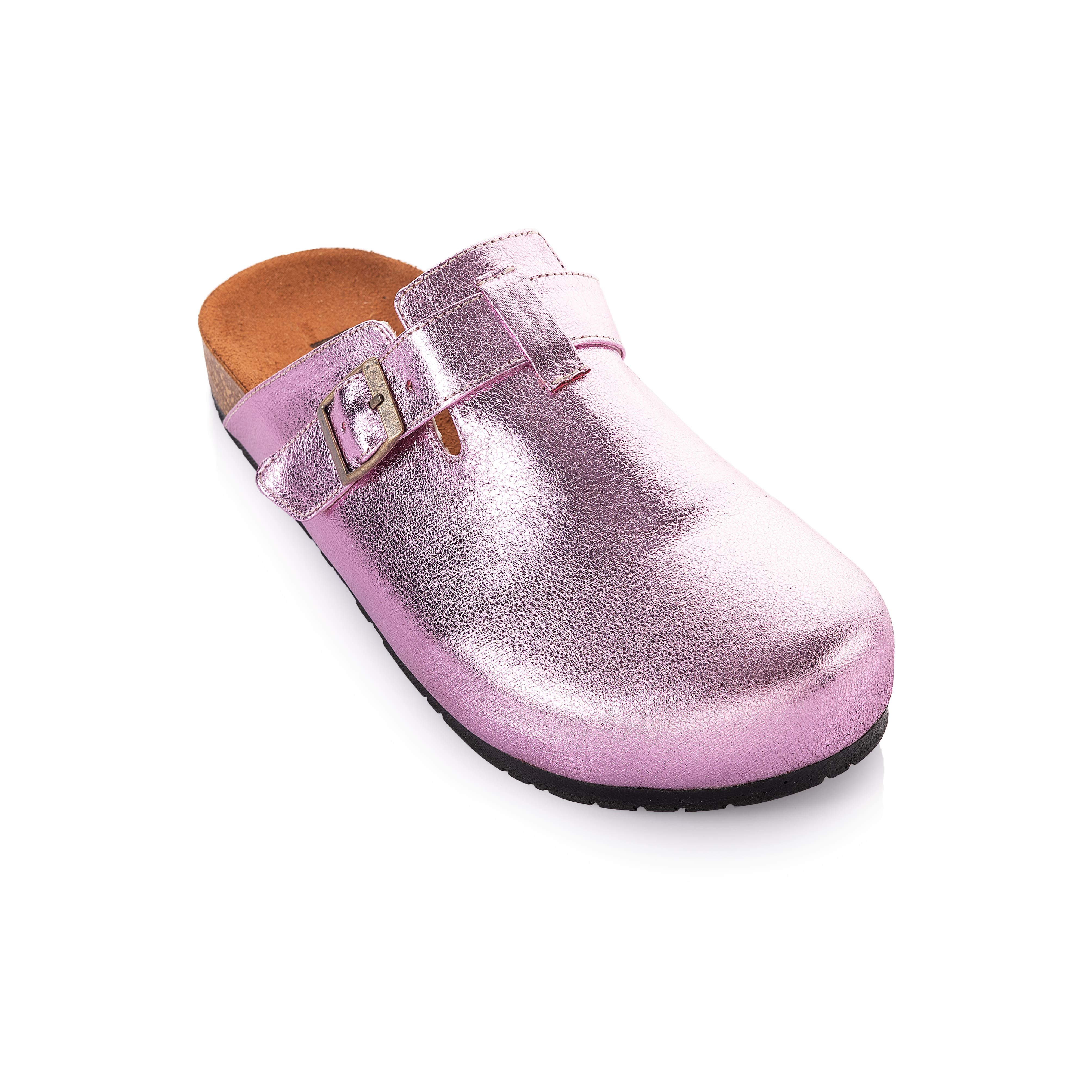 Metallic Belted Clogs
