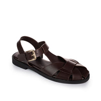 buckled cage flat sandals